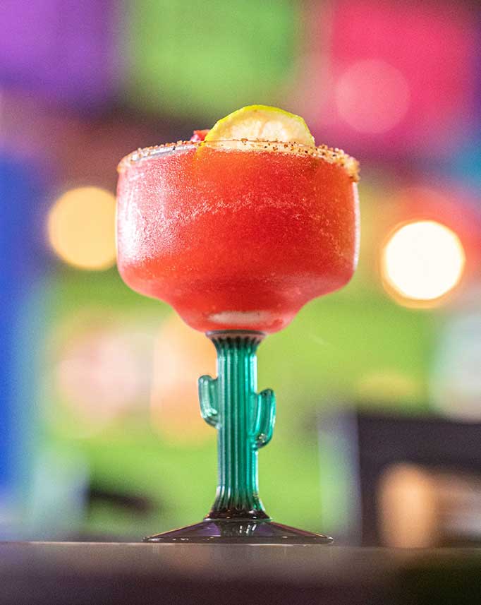 Red Margarita frozen with lemon